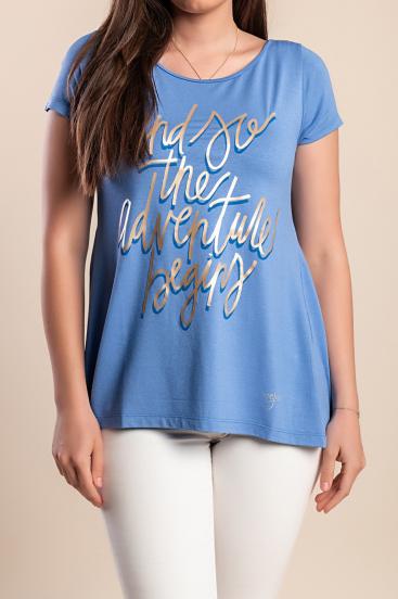 Printed T-shirt, blue