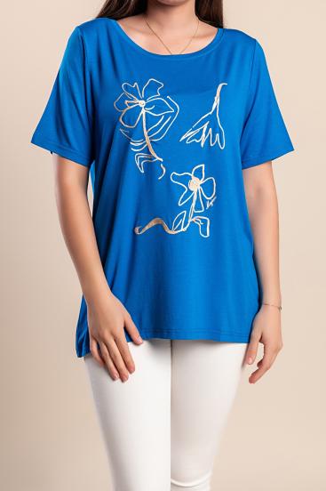 Printed T-shirt, blue