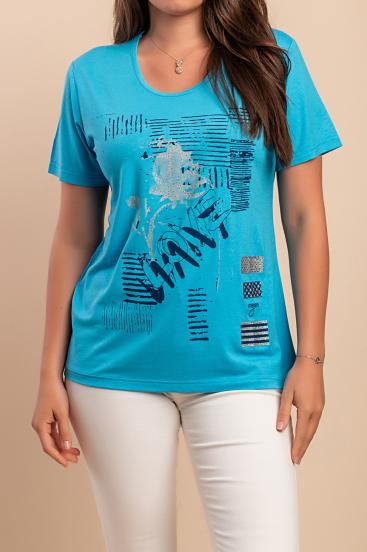 Printed T-shirt, light blue