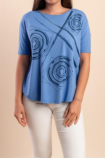 T-shirt with print, blue