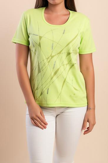 Cotton T-shirt with print, light green