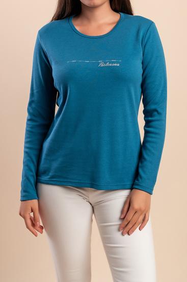 Long-sleeved cotton shirt, blue