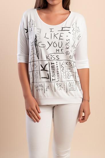 T-shirt with print, white