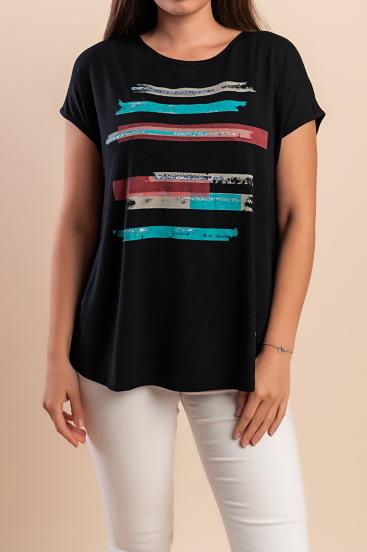 T-shirt with print, black