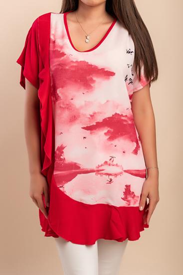 Printed tunic, red
