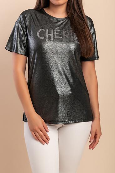 Printed T-shirt, black