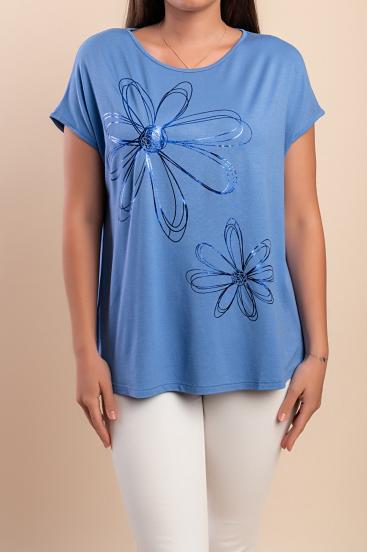 Printed T-shirt, blue