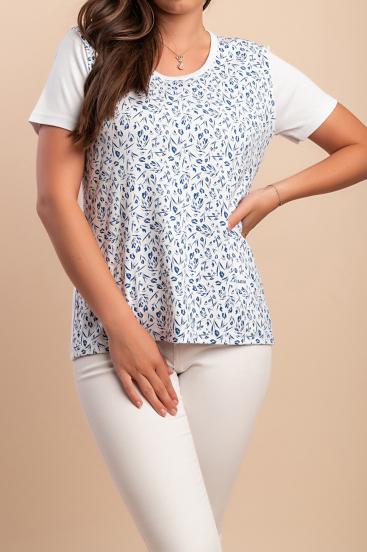 Cotton T-shirt with print, white