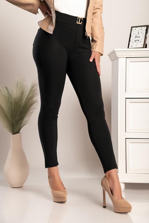 Tanay wide-waist fashion leggings, black