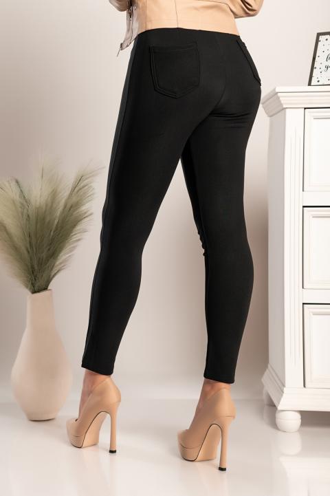 Tanay wide-waist fashion leggings, black