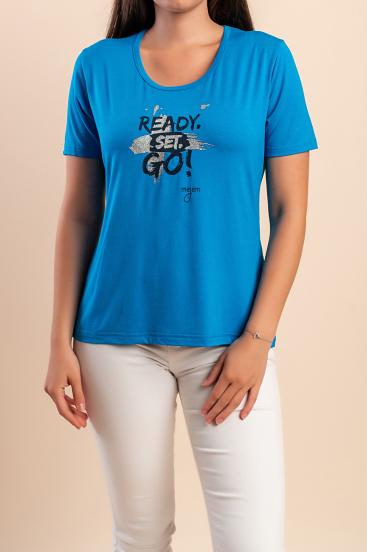 T-shirt with print, blue