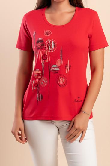 T-shirt with print, red