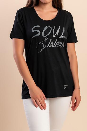 T-shirt with print, black