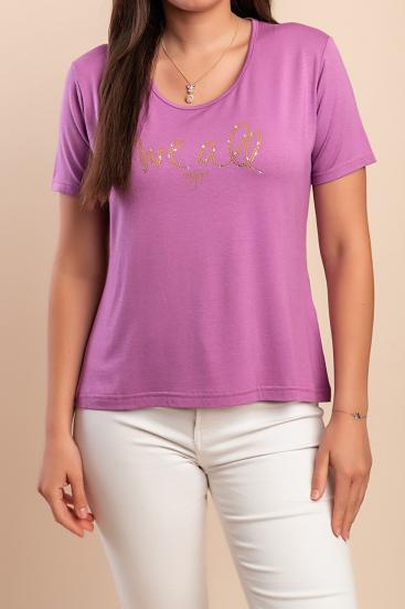 Viscose Printed T-Shirt, Violet