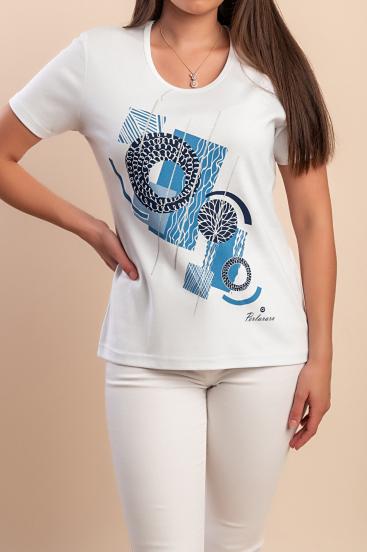 Printed T-shirt, white