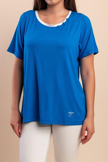 Viscose T-shirt, blue