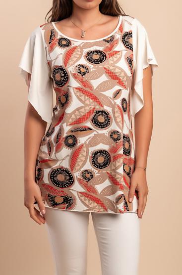 Printed T-shirt, beige