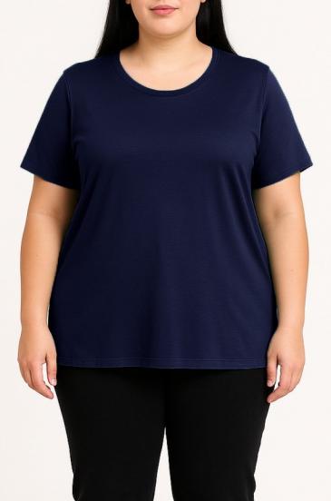 Viscose T-shirt, dark blue