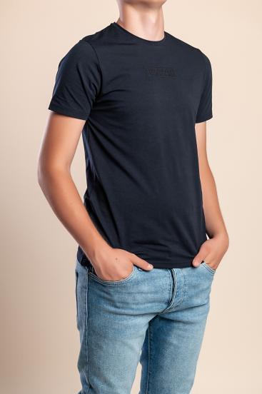 Men's cotton shirt, dark blue