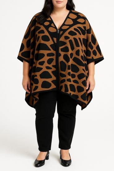 Knitted zip-up jacket, black