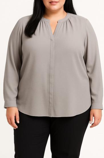 Plus size blouse, gray