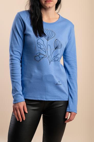 Cotton Top with print, blue