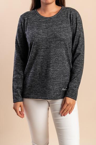 Sweater with decorative detail, gray