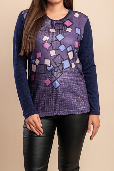 Printed Sweater, violet