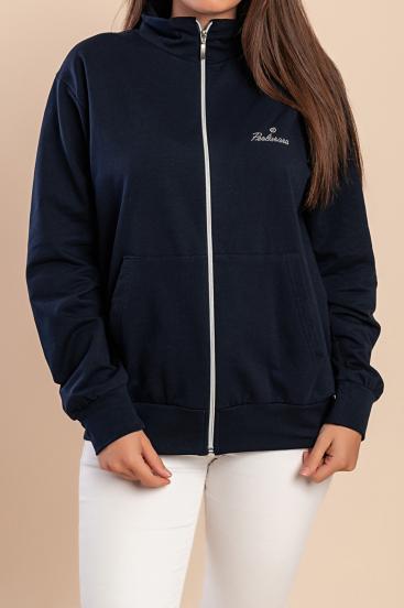 Cotton zip-up jacket, dark blue