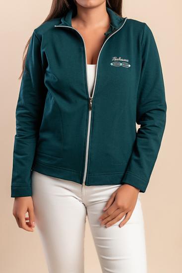 Cotton zip-up jacket, green
