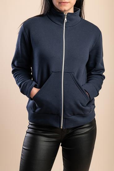 Cotton zip-up jacket, dark blue