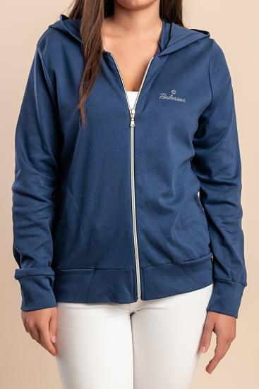 Cotton zip-up jacket, dark blue
