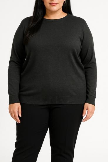 Plus size sweater, dark gray