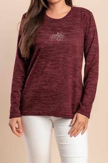 Crew Neck Sweater, Burgundy