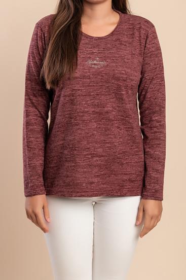 Printed Sweater, Bordeaux