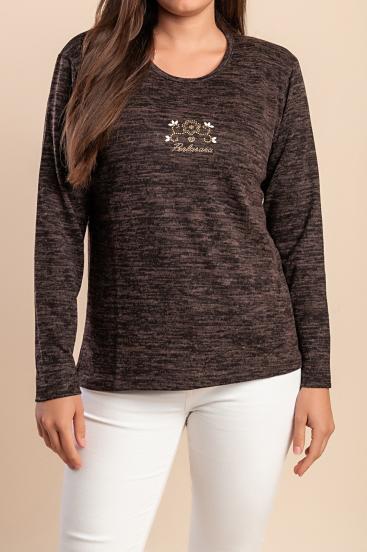 Sweater with decorative detail, brown