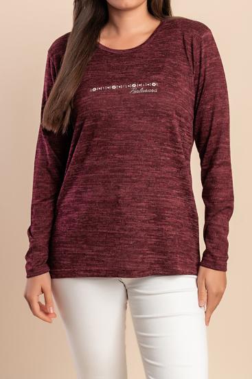 Sweater with decorative detail, burgundy