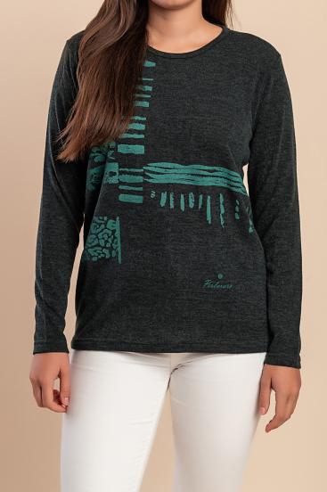 Printed Sweater, Green