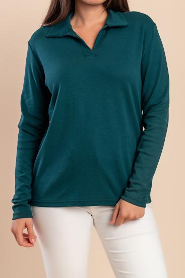 Long-sleeved top, dark green