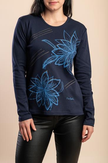 Cotton Top with print, dark blue