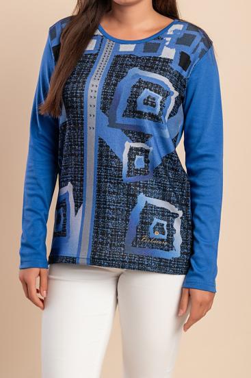 Cotton printed Top, blue
