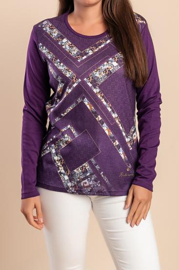 Cotton Top with print, purple