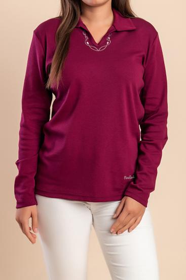 Cotton Polo Shirt, Burgundy