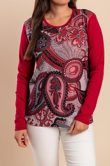 Printed Top, red