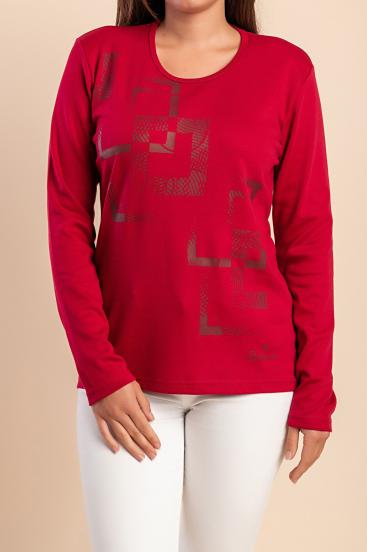 Cotton Top with print, red