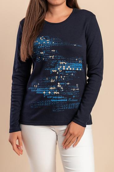 Cotton Top with print, dark blue