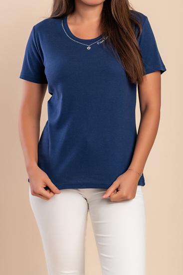 Cotton T-shirt, dark blue