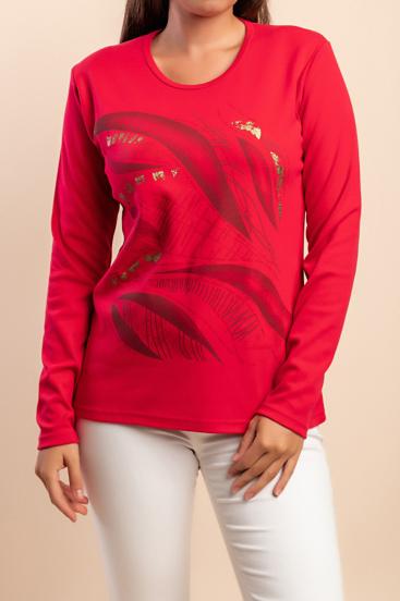 Long-sleeved cotton top, pink