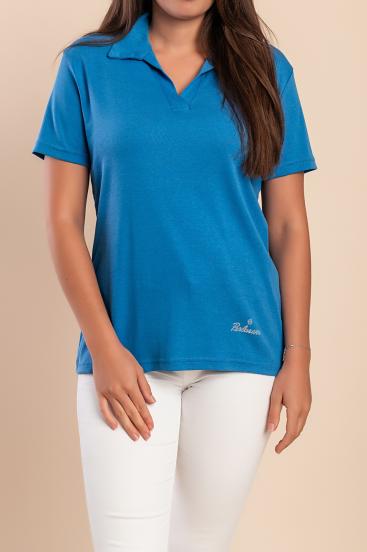 Cotton T-shirt with short sleeves, blue