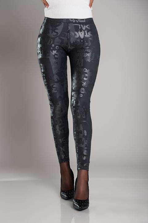 Wide Waistband Lined Leggings, Gray